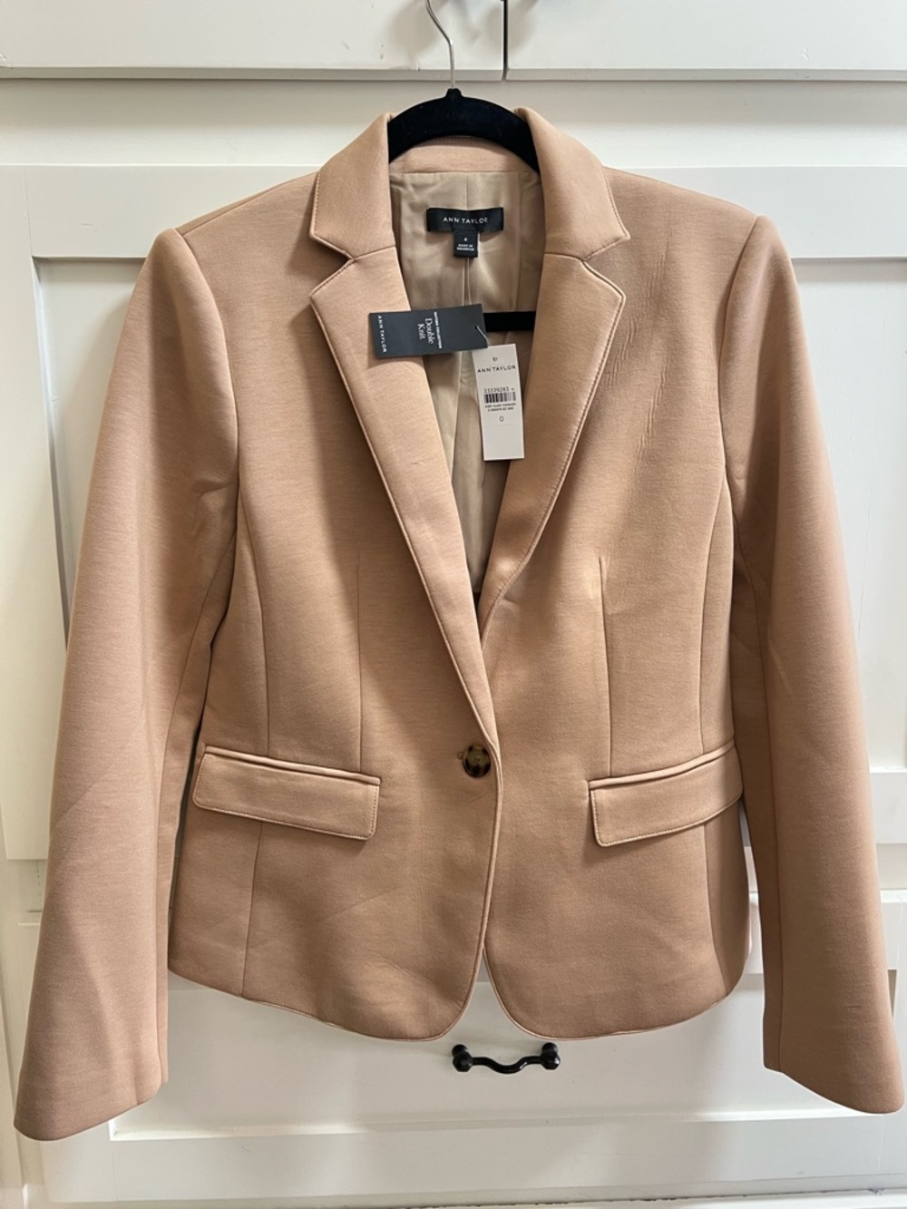 Ann Taylor Beige-Tan Tailored Single-Button Blazer